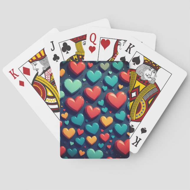 Hearts Valentine Art  Poker Cards (Back)