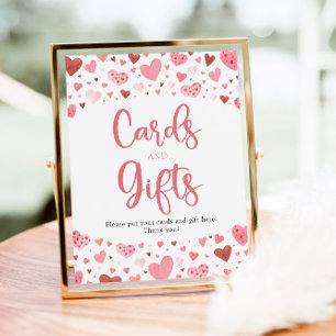 Hearts Valentine Cards and Gifts Baby Shower Sign