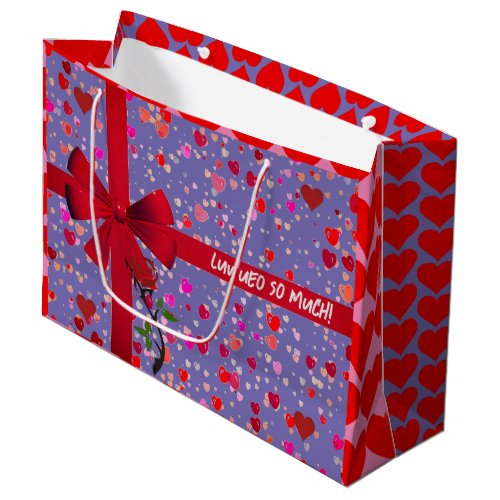 Hearts Valentine Love  Large Gift Bag