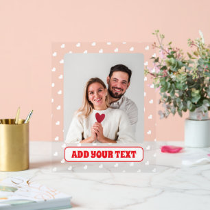 Hearts Valentine’s Day Modern Love Pattern Photo Acrylic Sign