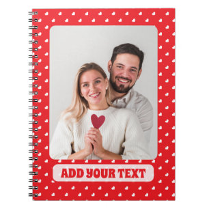 Hearts Valentine’s Day Modern Love Pattern Photo Notebook