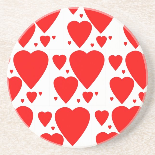 Hearts Valentine's coasters (Front)