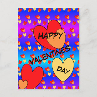 Hearts Valentines Day Cust. BG Color Postcard