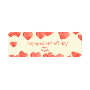 Hearts Valentine's Day Label