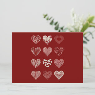 Hearts Valentine's Day Nine Hearts Valentine Love Invitation