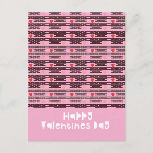 Hearts Valentines Day Pattern Postcard (Front)