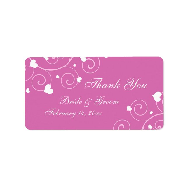 Hearts Valentine's Day Wedding Labels (Front)