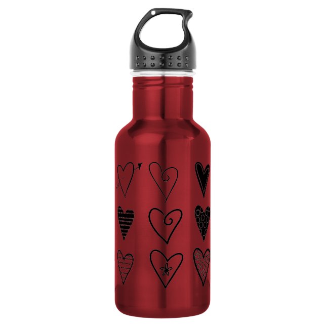 Hearts Water Bottle (Front)