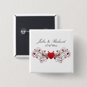 Hearts Wedding Favor Button