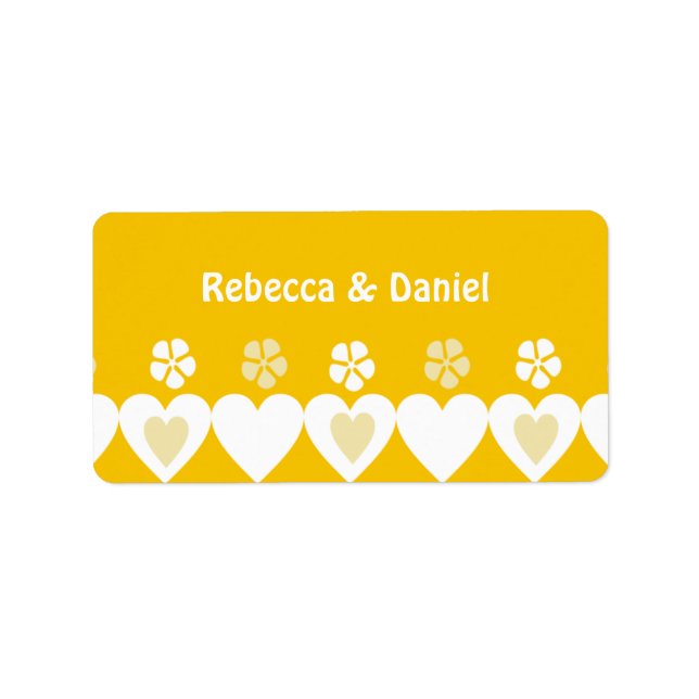 Hearts Wedding Favor Labels (Front)