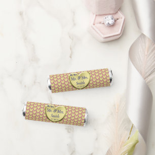 Hearts Wedding Gold Dusty Rose  Breath Savers® Mints