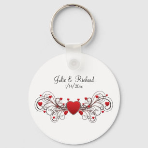 Hearts Wedding Party Gift Keychain