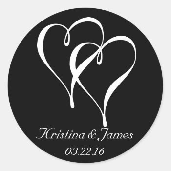 Hearts Wedding Stickers Favor And Envelope Seals by AnnounceIt at Zazzle