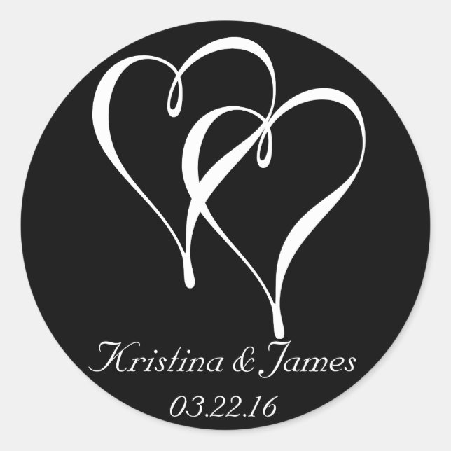Hearts Wedding Stickers Favor and Envelope Seals (Front)