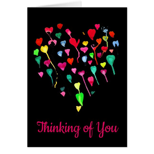 Hearts whimsical colorful rainbow heart art (Front)