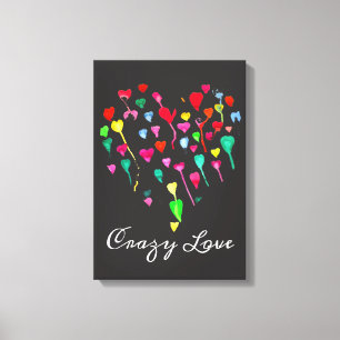 Hearts whimsical colorful rainbow heart art canvas print