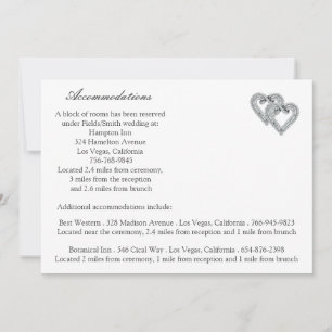 Hearts White Wedding Enclosure Cards