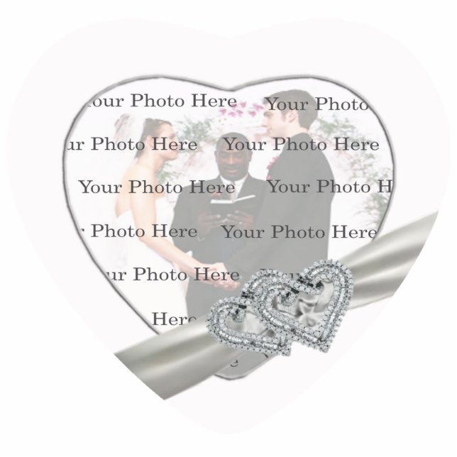 Hearts White Wedding Photo Frame Statuette (Front)