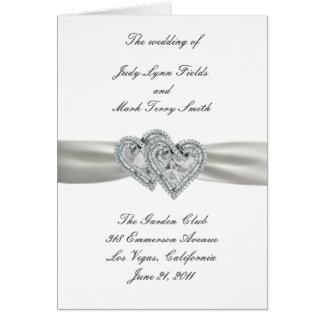 Hearts White Wedding Program Card Hearts White Wedding Program Card