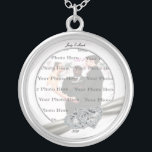 Hearts White Wedding Round Silver Necklace<br><div class="desc">Personalize this pretty necklace to have as wedding favors at your wedding reception or to have one yourself as a remembrance of your special day. This necklace is also the perfect gift for the bride ant her bridal shower. Personalize by changing the text in the fields provided and adding your...</div>