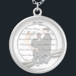 Hearts White Wedding Round Silver Necklace<br><div class="desc">Personalize this pretty necklace to have as wedding favors at your wedding reception or to have one yourself as a remembrance of your special day. This necklace is also the perfect gift for the bride ant her bridal shower. Personalize by changing the text in the fields provided and adding your...</div>