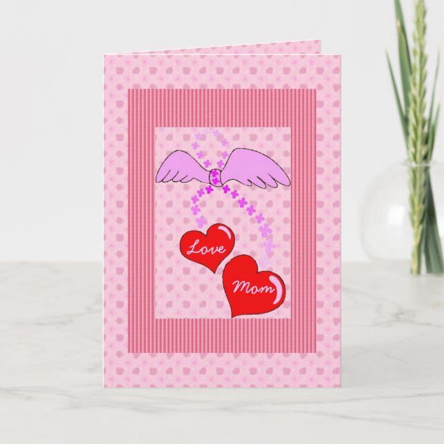 Hearts Wings Mother's Day Card (Front)