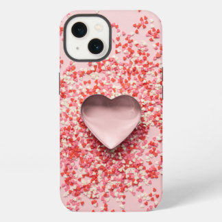 hearts with confetti sprinkles iPhone 13 case