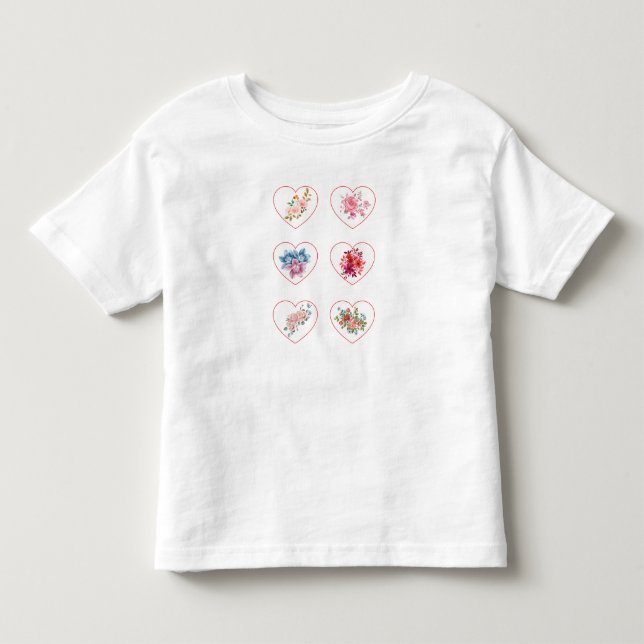 Hearts with flowers toddler t-shirt (Front)