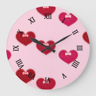 Hearts with lace on pink