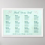 Hearts Wood Rustic Wedding Seating Chart Poster