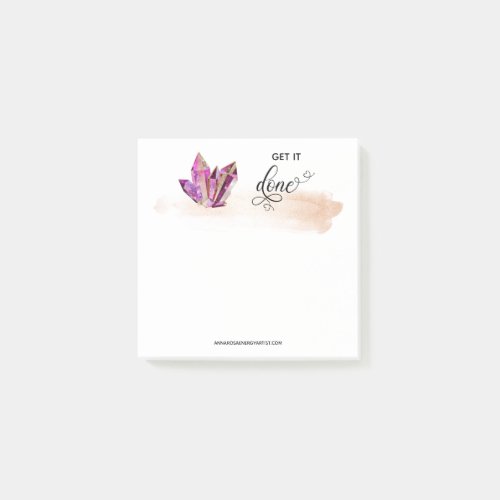 *~* Hearts Words GET IT DONE Crystals Rose Gold Post-it Notes