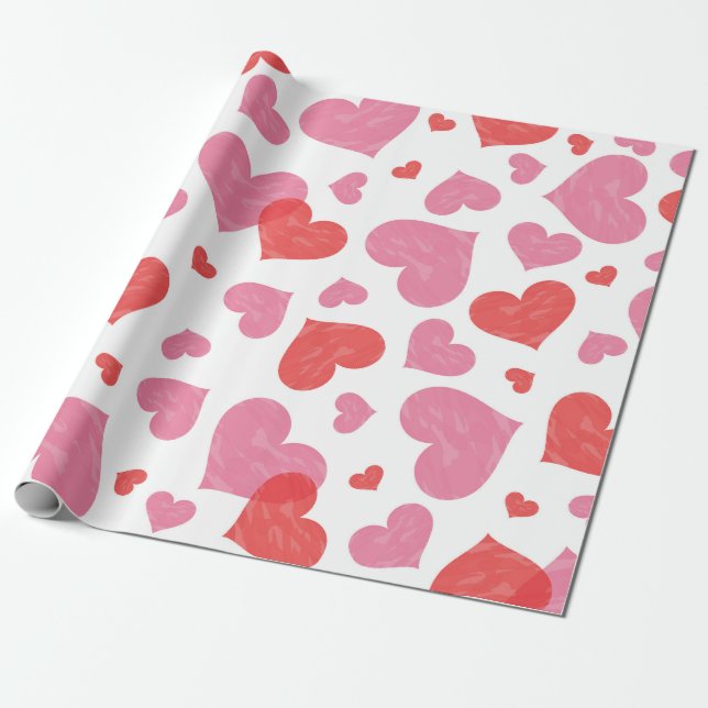 Hearts Wrapping Paper (Unrolled)