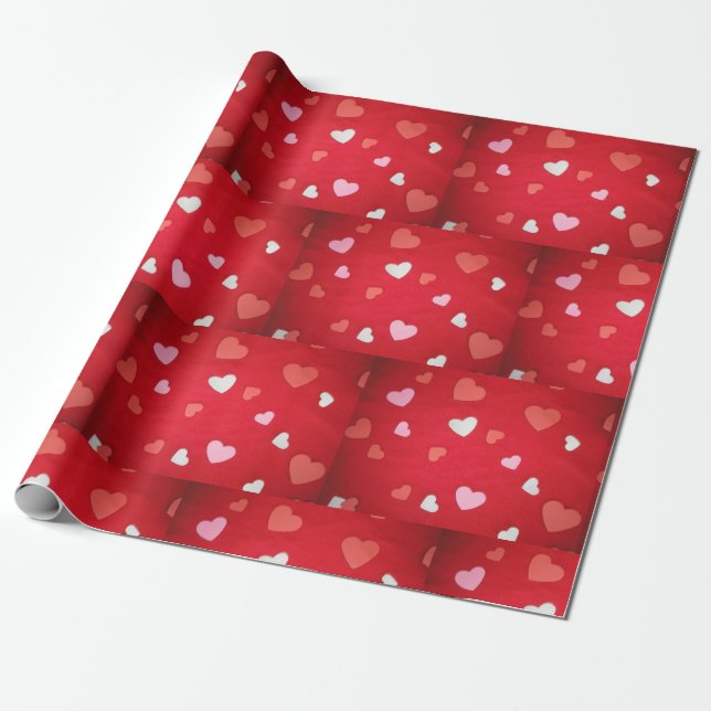 "Hearts!" Wrapping Paper (Unrolled)