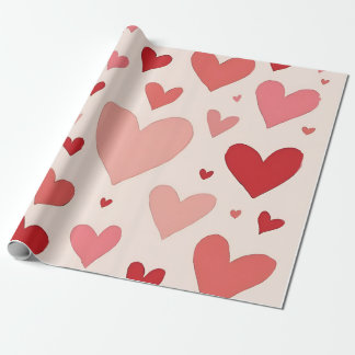 Hearts wrapping paper