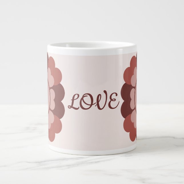 Hearts Wreath Giant Coffee Mug (Front)