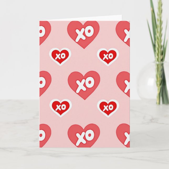 Hearts Xo Pattern Love Card (Front)
