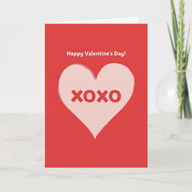 Hearts Xoxo Valentines Day Card (Front)
