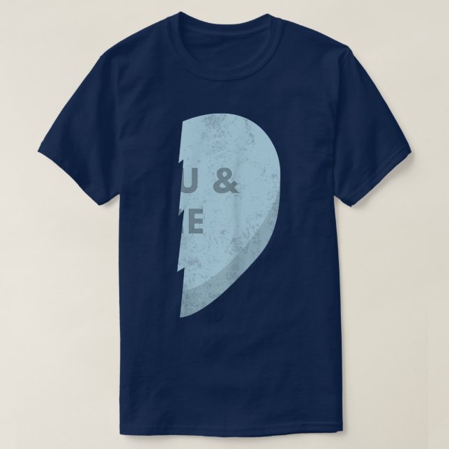 Hearts You & Me T s Matching BFF Outfits Valentine T-Shirt (Design Front)