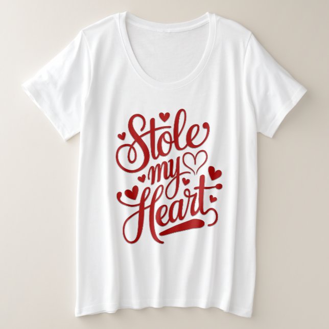 Heartstrings Attached Plus Size T-Shirt (Design Front)