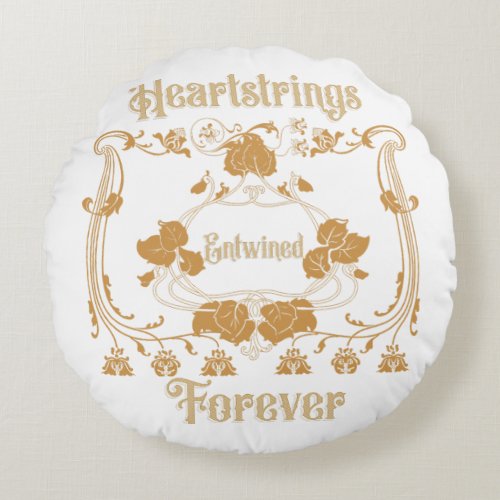 Heartstrings Entwined Forever Round Pillow
