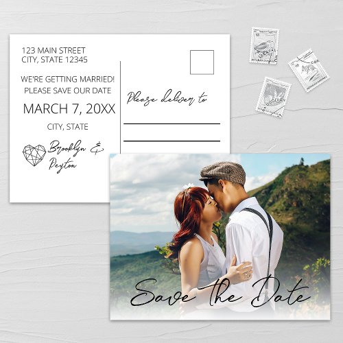 Heartstrings Save The Date Announcement Postcard
