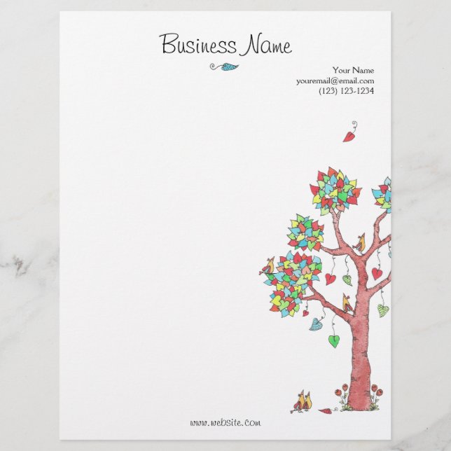 Heartstrings Stationary, Business Letterhead (Front)