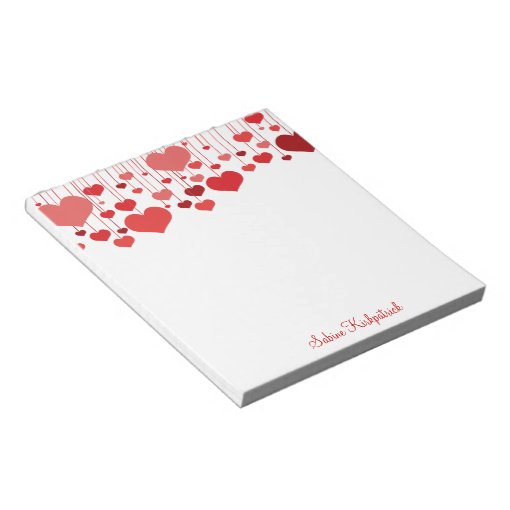 Heartstrings Valentines Notepad Zazzle