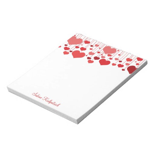 Heartstrings Valentines Notepad Zazzle