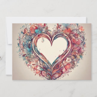 Heartstrings- watercolor heart painting invitation