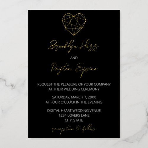 Heartstrings Wedding Foil Invitation