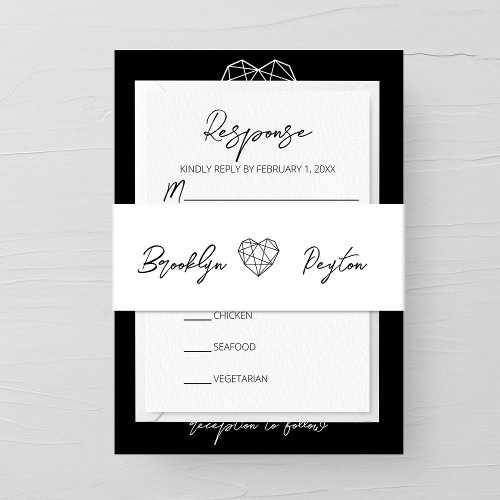 Heartstrings Wedding Invitation Invitation Belly Band