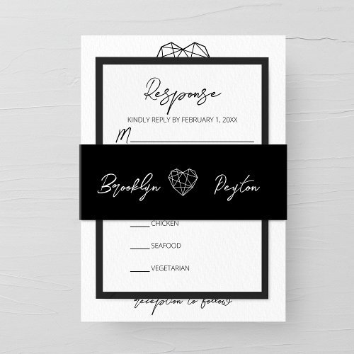 Heartstrings Wedding Invitation Invitation Belly Band