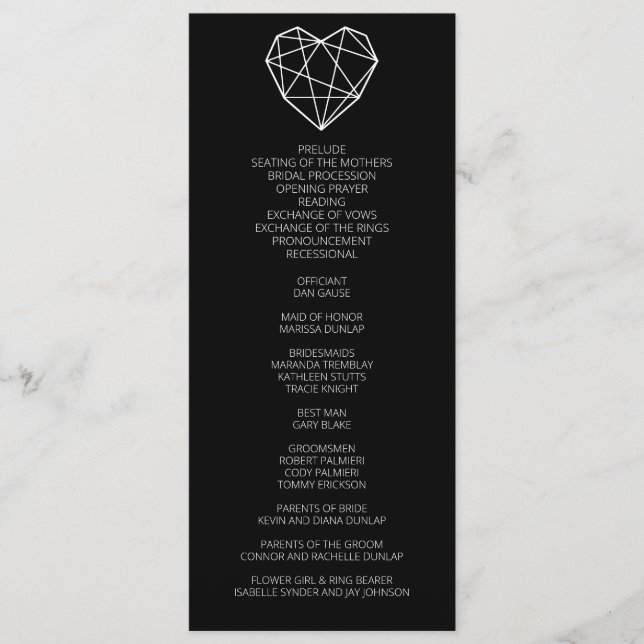 Heartstrings Wedding Program (Front)