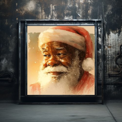 Heartwarming Black Santa Poster